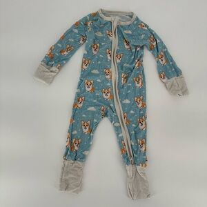 Little One Shop Corgi 0-3 Month Zippered Footless Pajama Baby Unisex Neutral